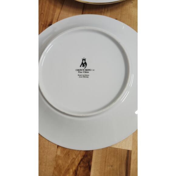 Set of 4 Vintage Crown Ming Fine China Holly Salad Plates - Picture 6 of 7